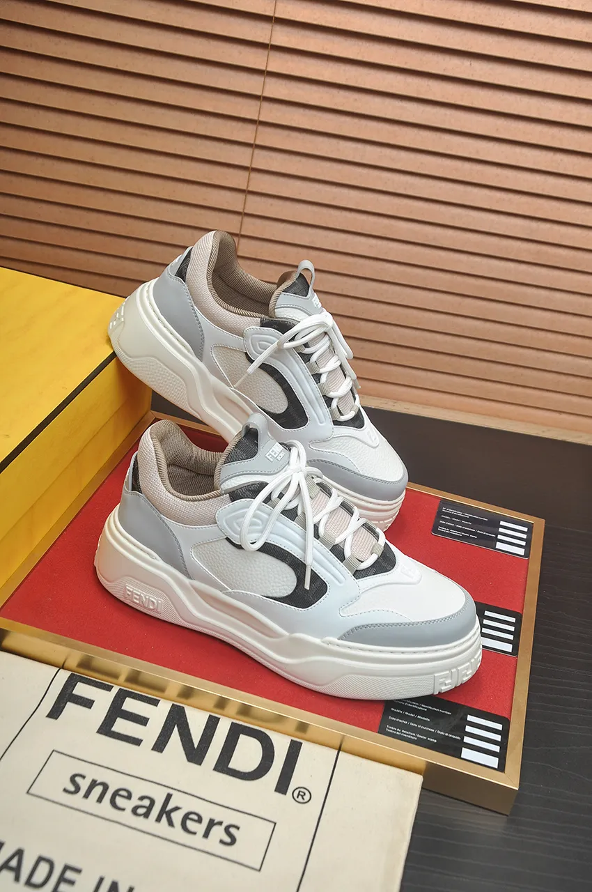 Men's shoes 💰600💶 [Fendi] The latest casual sports shoes 🔥 Many 💑 stars have the same style FD match. The original version is a one-to-one replica. Designer Kim Jones's first fendi match and Donkey brand Trainer basketball sneakers. Material: Original silk mesh. Lining: Breathable mesh. Packaging: Original 1:1 matching high-end packaging. Size: 38-45 (45 is custom-made and cannot be returned or exchanged)